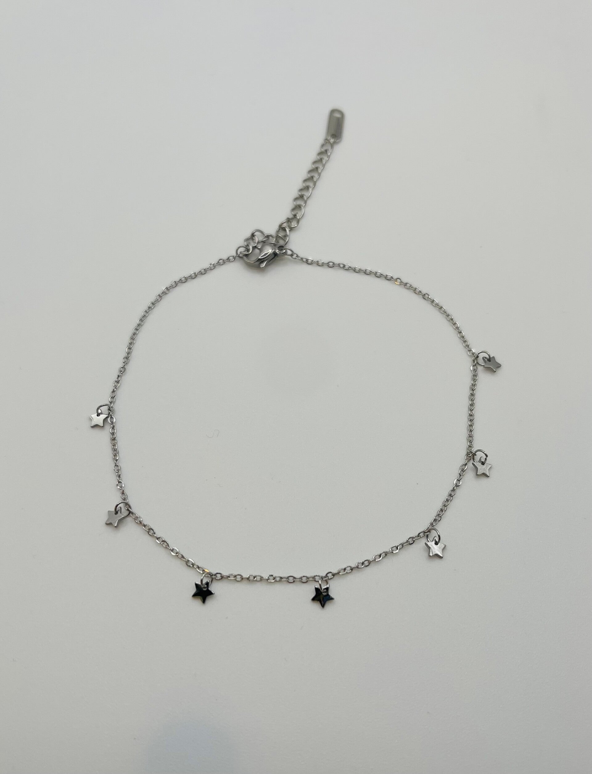 Enkelbandje zilverkleur 'Stars'