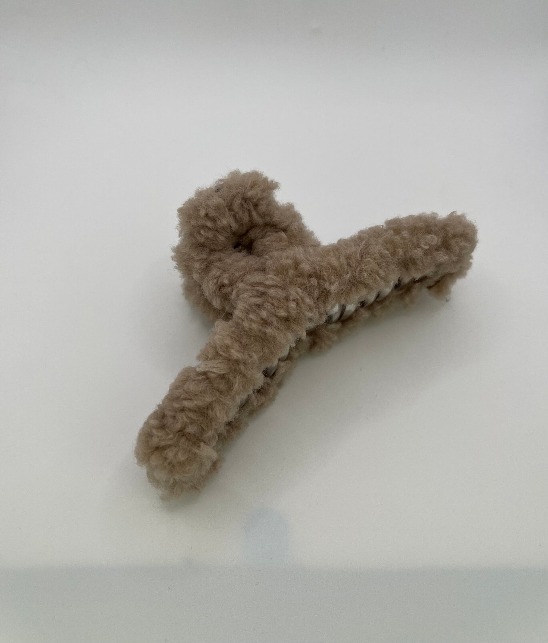 Teddy haarklem beige