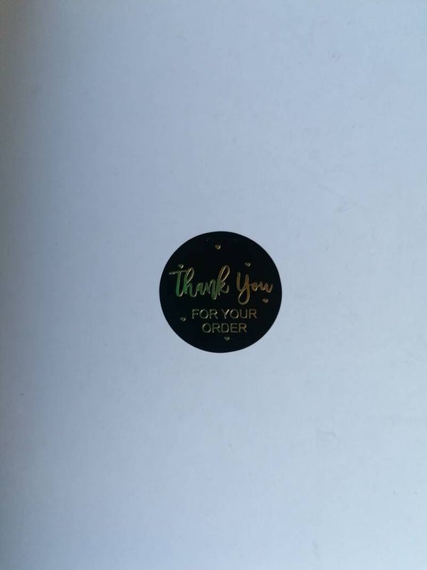 tank you for your order stickers zwart (5 stuks