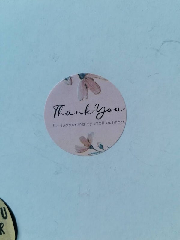 thank you for your order stickers roze (5 stuks)