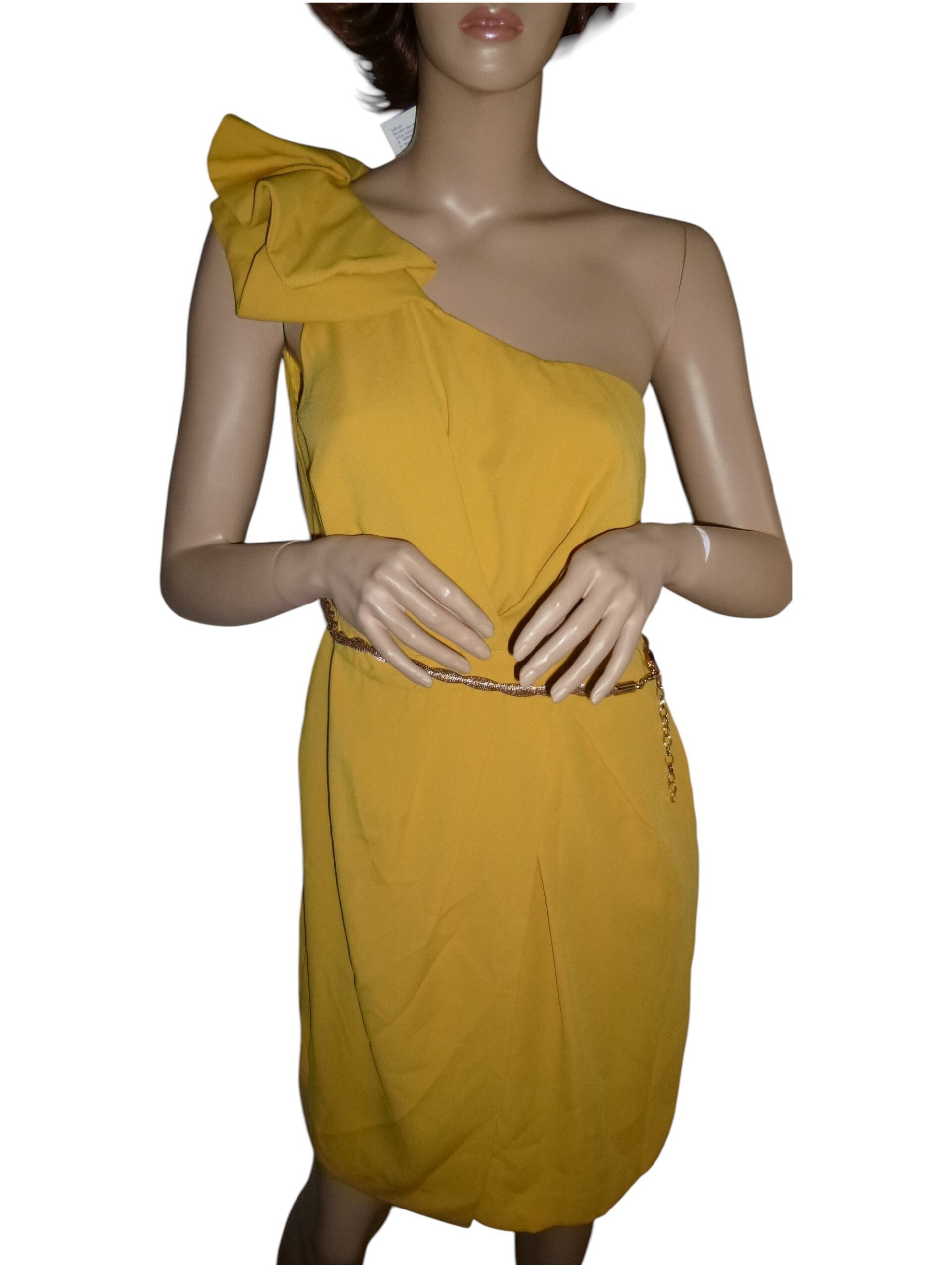 WAREHOUSE- One-shoulder Jurk- Elegant & Tijdloos