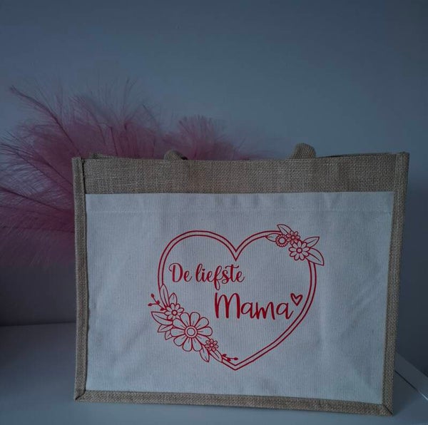 Jute shopper groot Mama