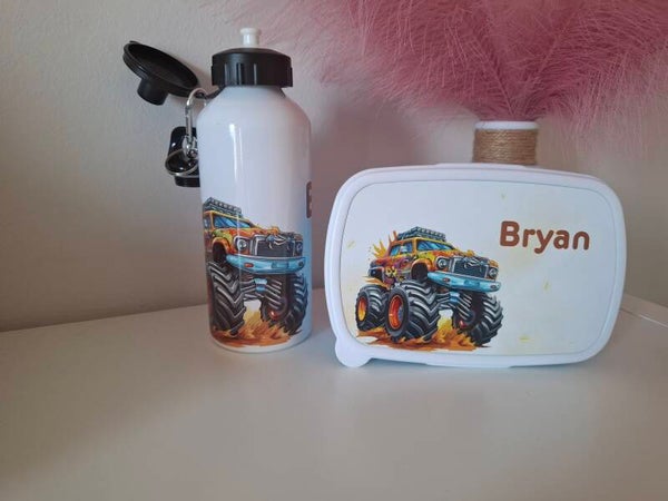 Lunch set met naam - Monstertruck