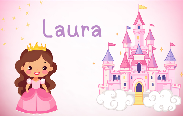 Lunch set met naam - Prinses en kasteel