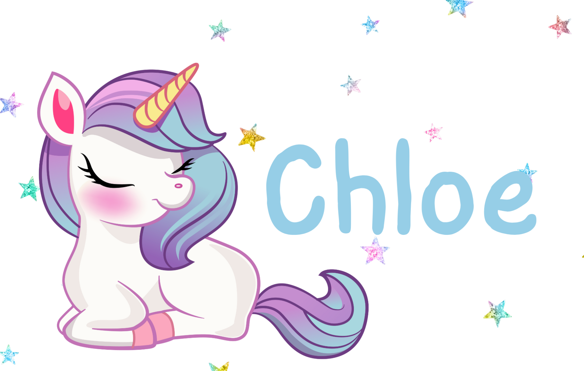Brooddoos met naam - Unicorn en sterren