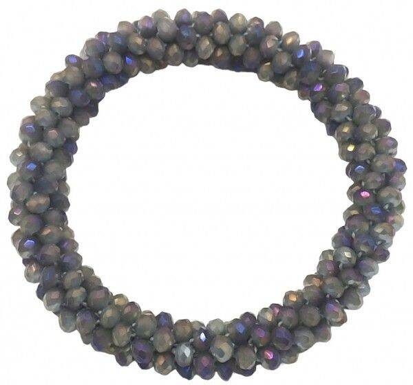 Armband met glaskralen Grey-Oil