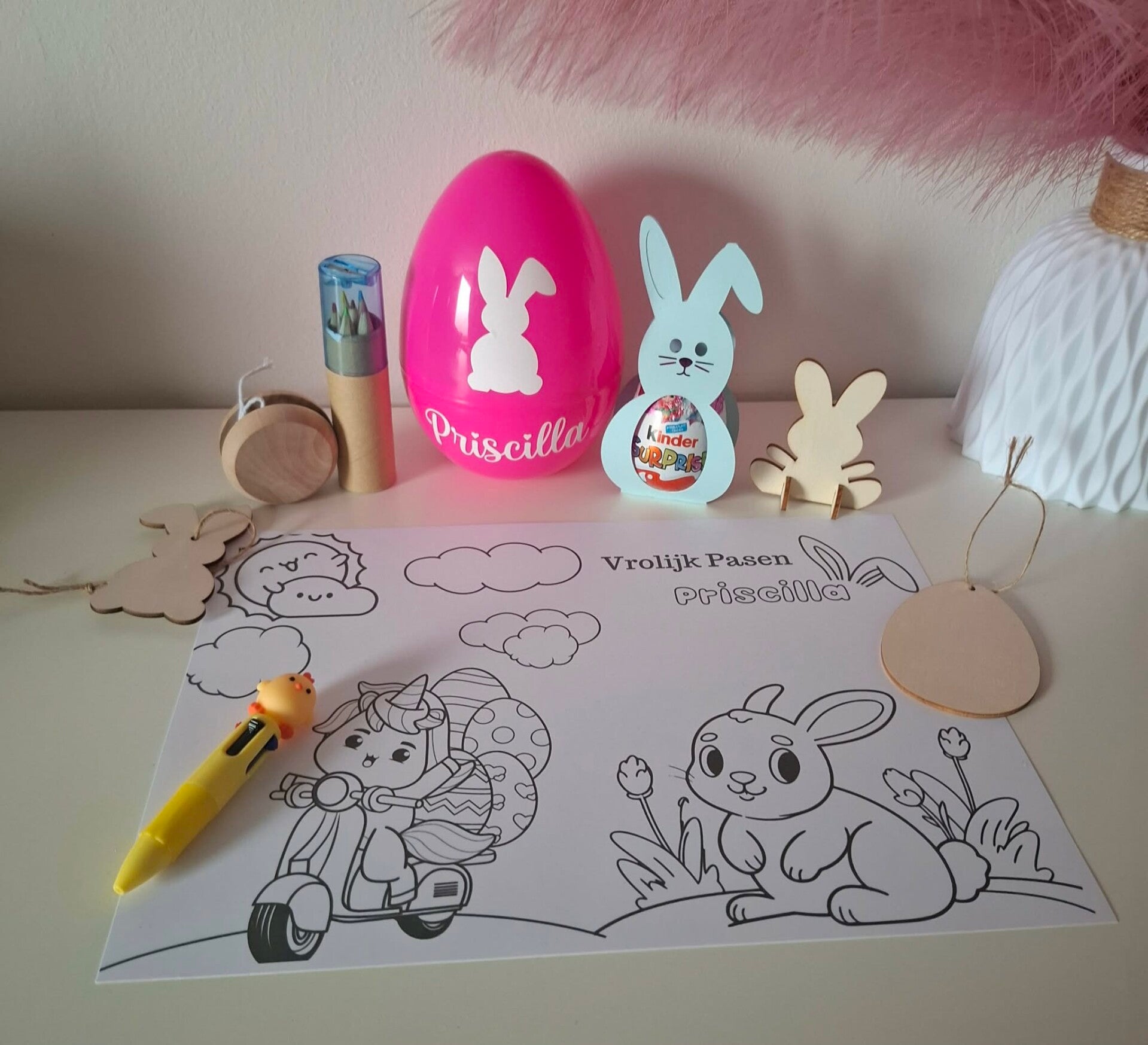 Paasei met naam gevuld