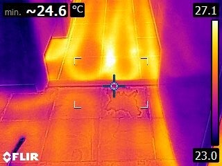 Warmtebeeld bij lekkage vloerverwarming
