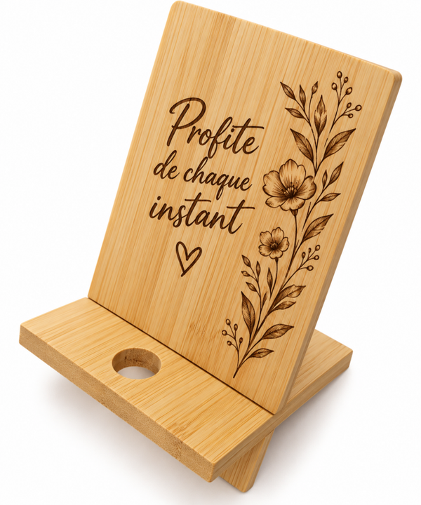 📱 Support téléphone en bois personnalisé