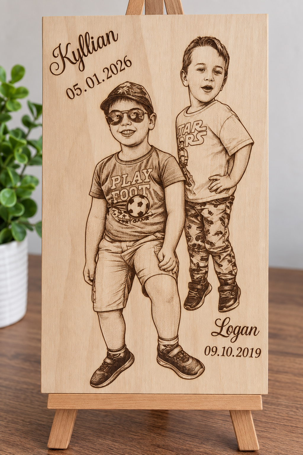 Photo gravé sur bois