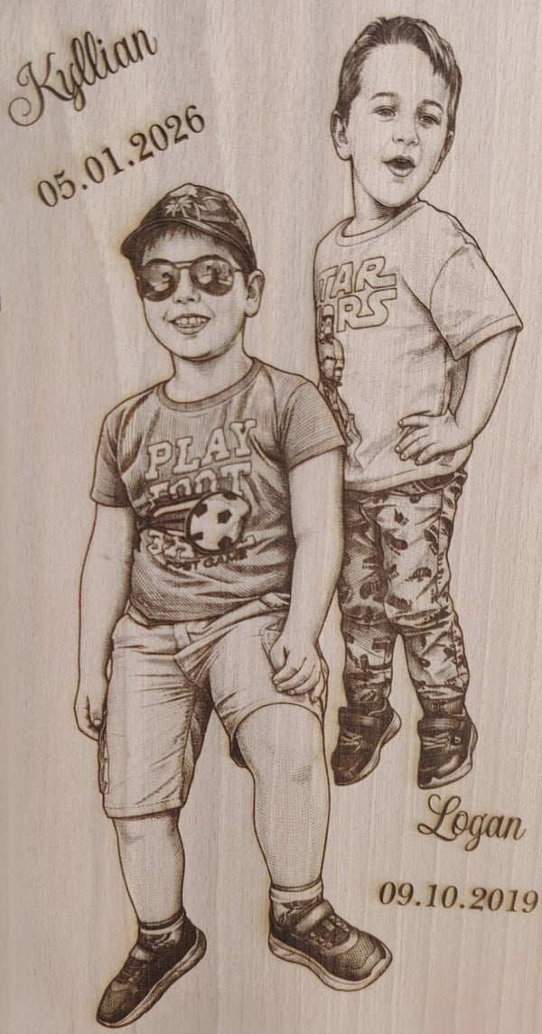 Photo gravé sur bois