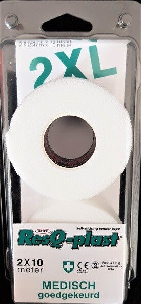 ResQ-Plast XL 2 rollen van 2,5cm x 10meter wit