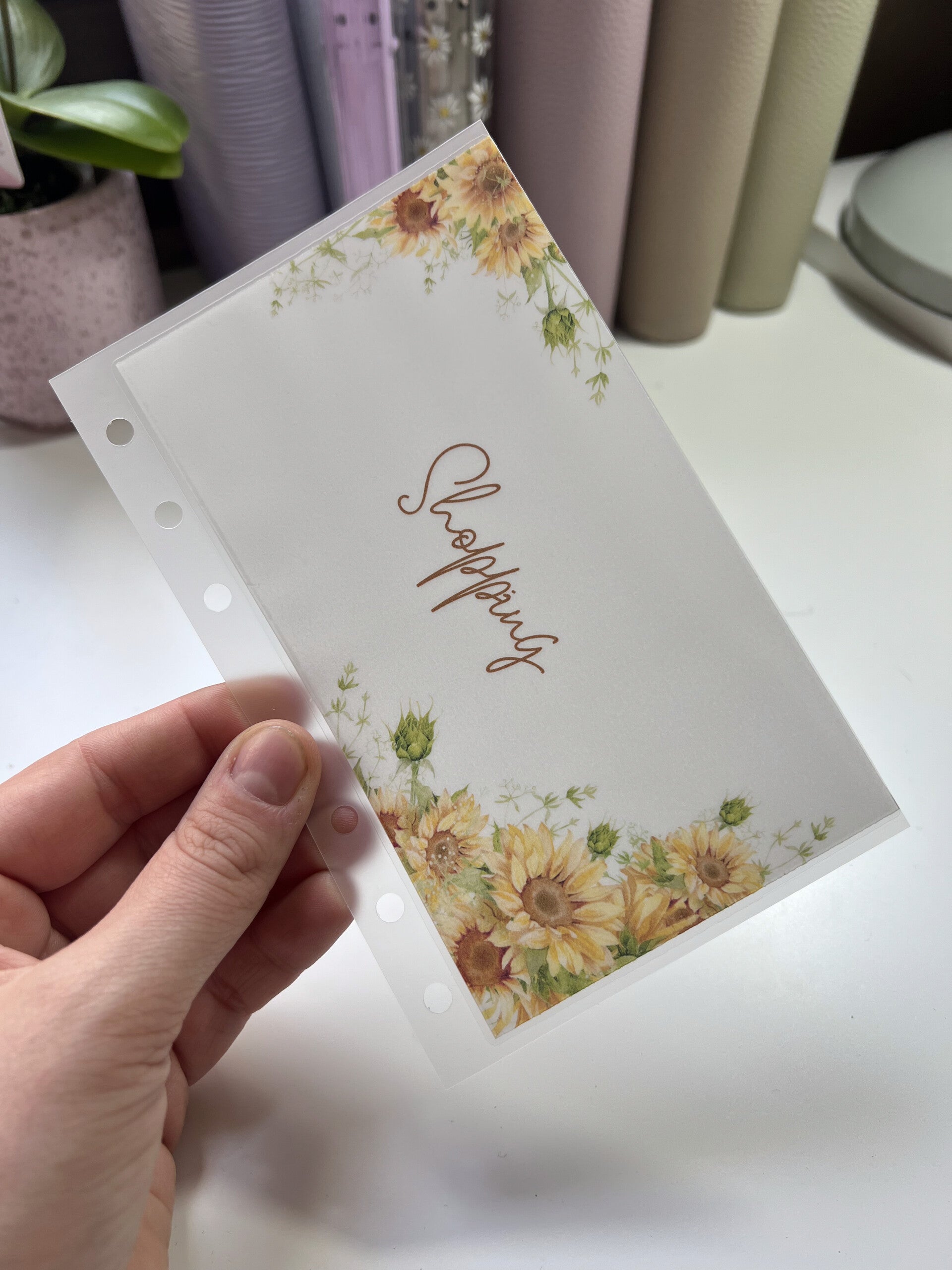 Busta semitrasparente girasoli