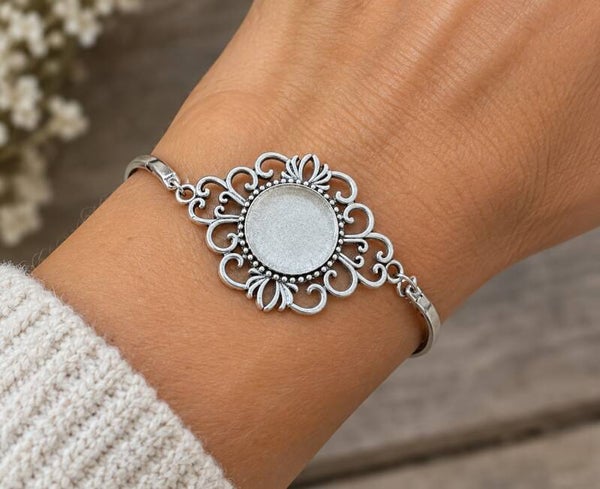 Zilveren armband met wit zeeglas  (9)