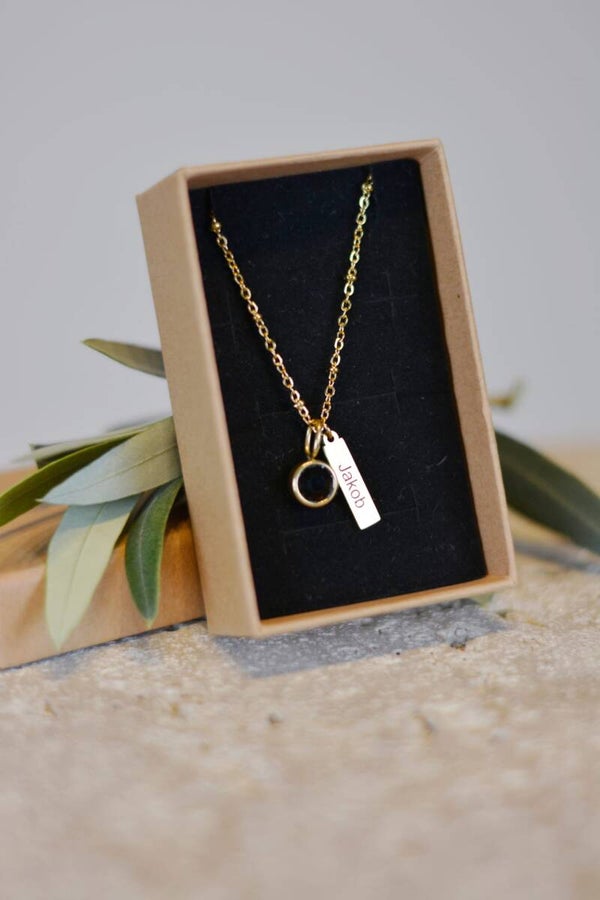 Edelstahlkette mit gravierten Anhänger