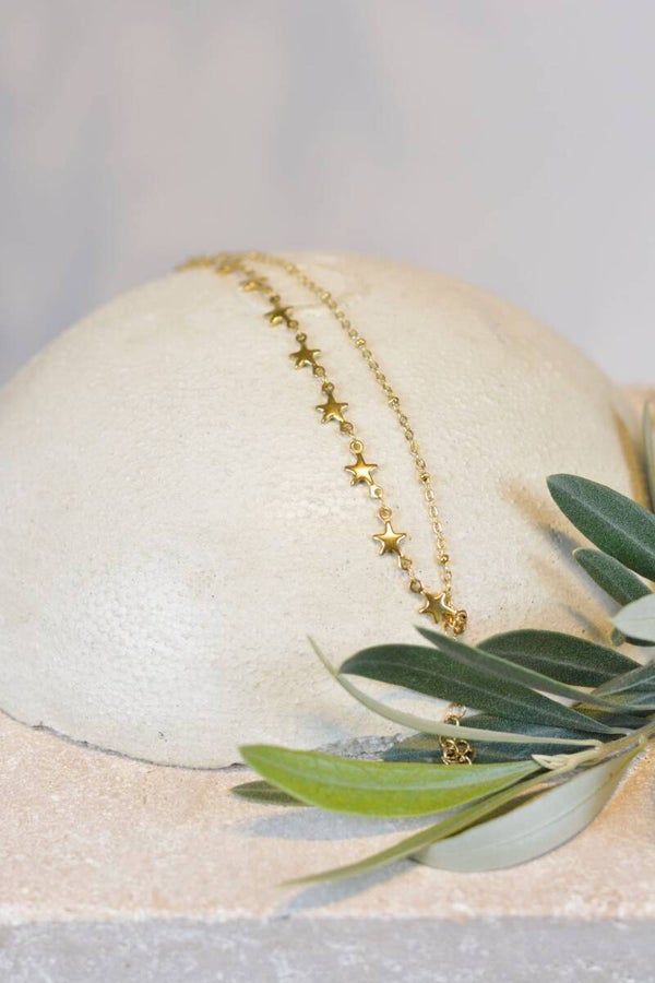 Edelstahlarmband Stern doppelt