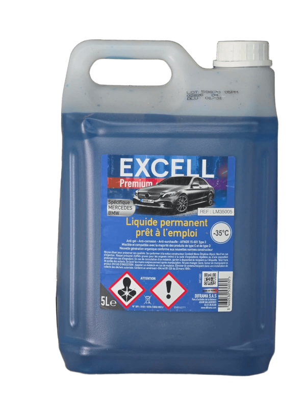 Liquide de refroidissement bleu, -35°C EXCELL – 5L – LM35005