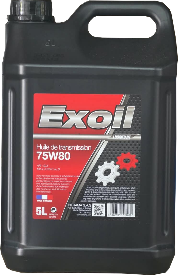 Huile de boite de vitesse manuelle, EXOIL – 5L – HUB7005