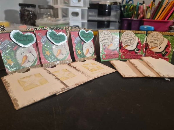 Mini Snowman "Merry Christmas" Cards      (Each Card)