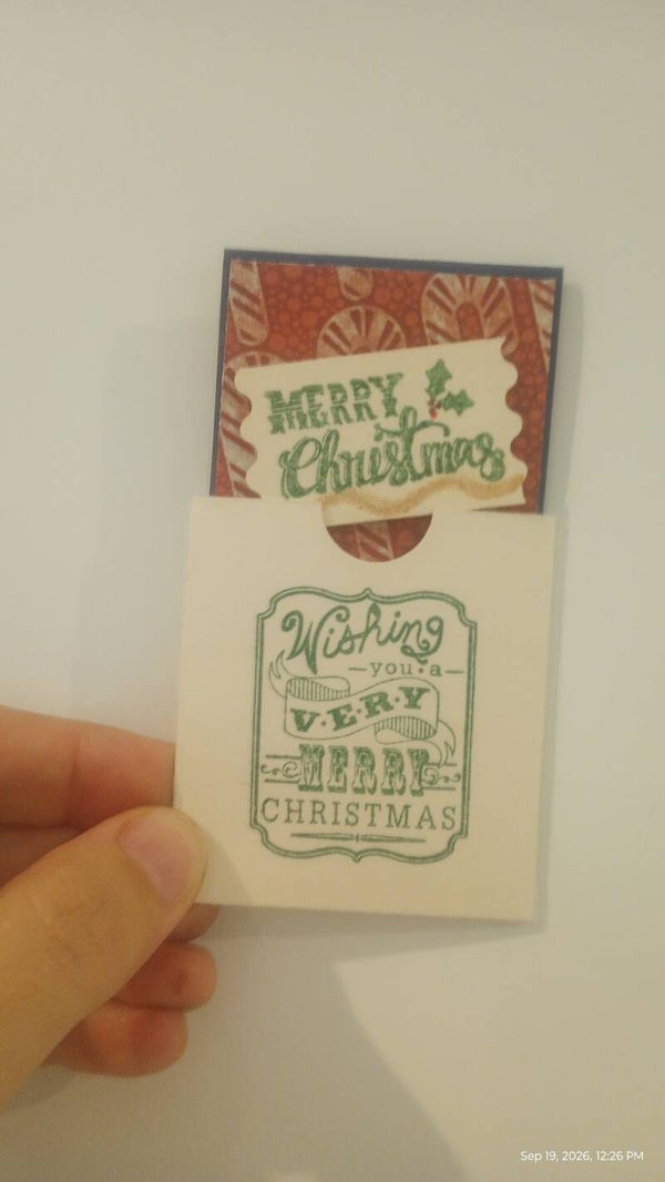 Mini "Merry Christmas" Candy Cane Cards    (Each Card)