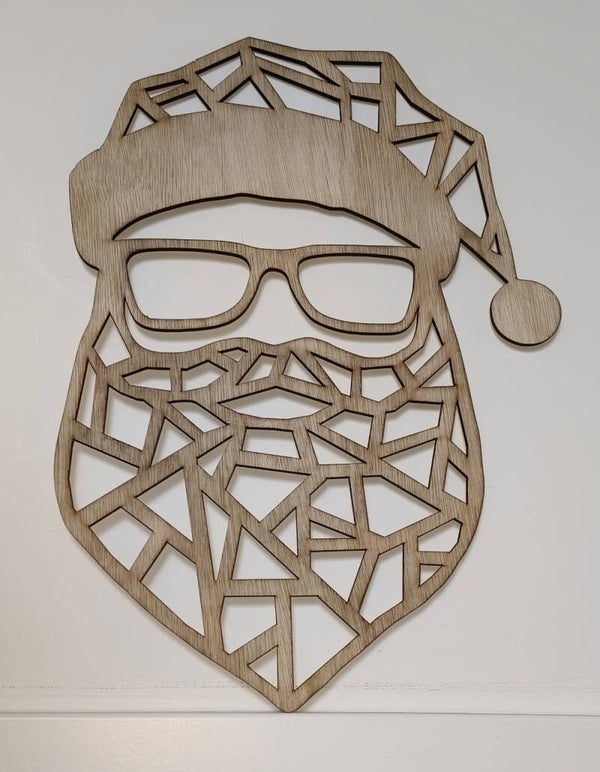 Geometrische Kerstman wandhanger