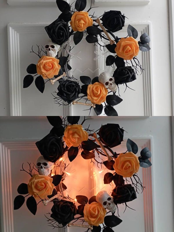 Couronne florale et lumineuse