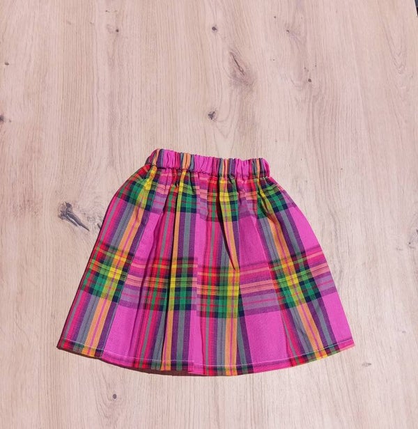 Jupe madras rose