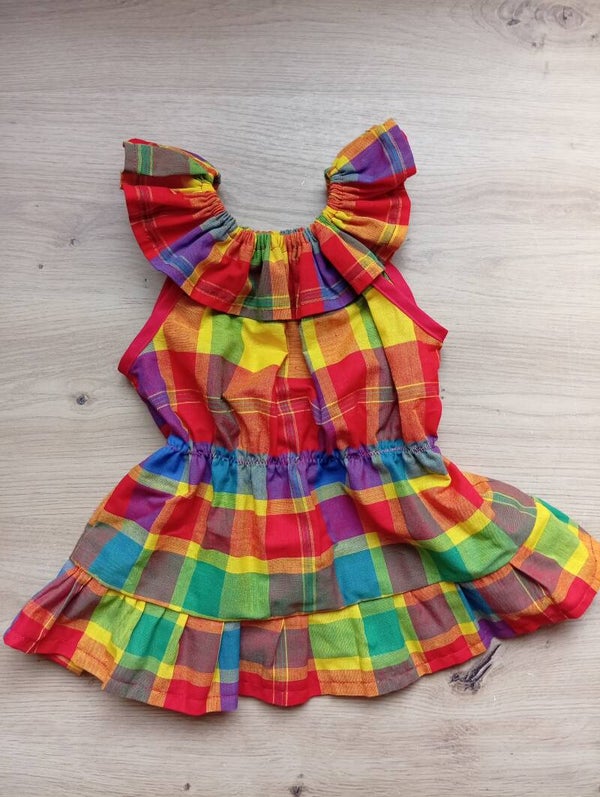 Robe madras style bardot