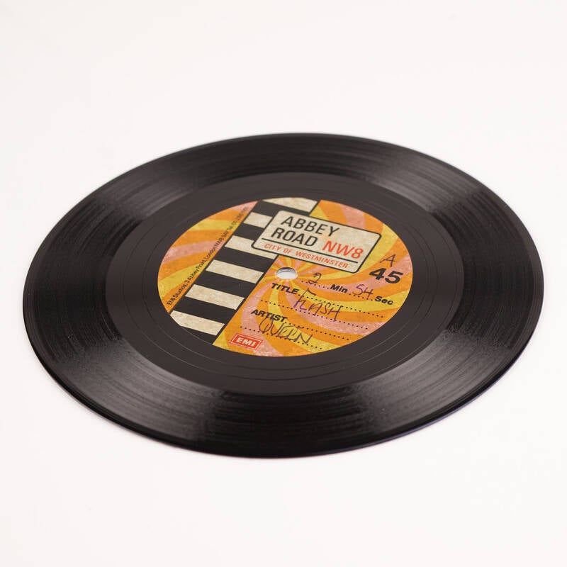EMI Records Abbey Road 7-inch acetate record for the Queen song ‘Flash', released on November 24, 1980