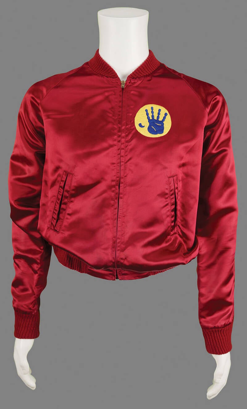 Vintage crimson crew jacket for the J. Geils Band