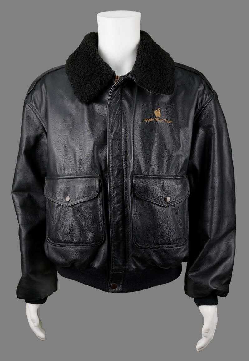 Leather "Apple High Flyer" bomber jacket from circa 1989