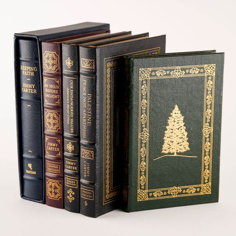 Five leatherbound books by Jimmy Carter