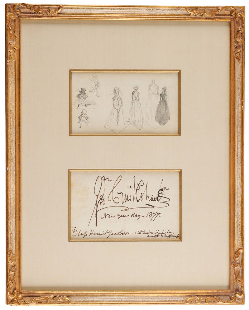 George Cruikshank Signature and Sketches