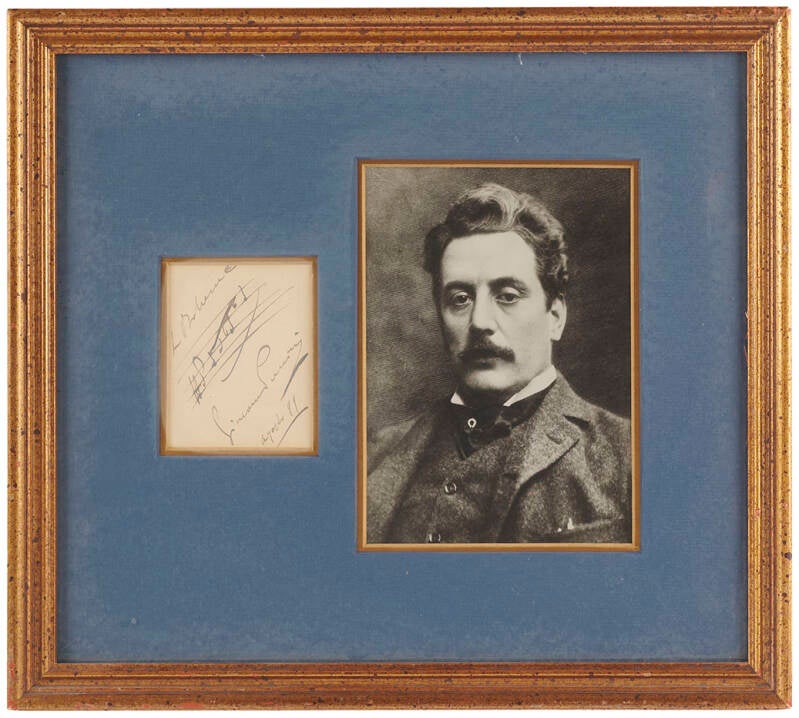 Giacomo Puccini Autograph Musical Quotation Signed for "La Boheme"