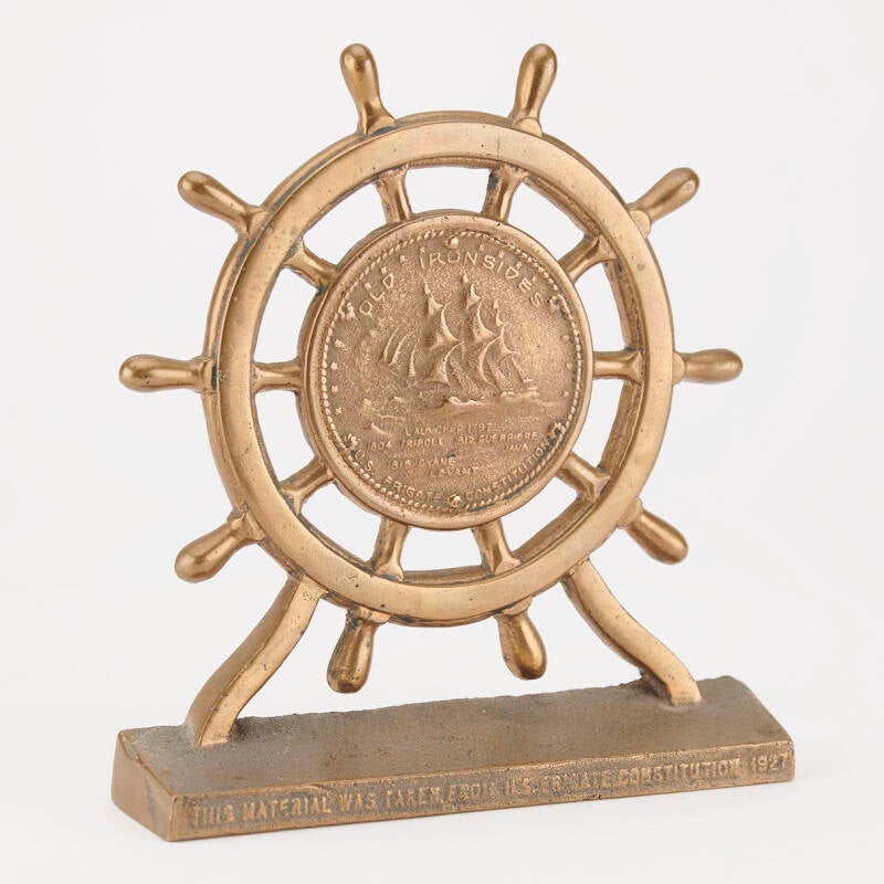 USS Constitution 1927 Restoration Relic Bronze Bookends