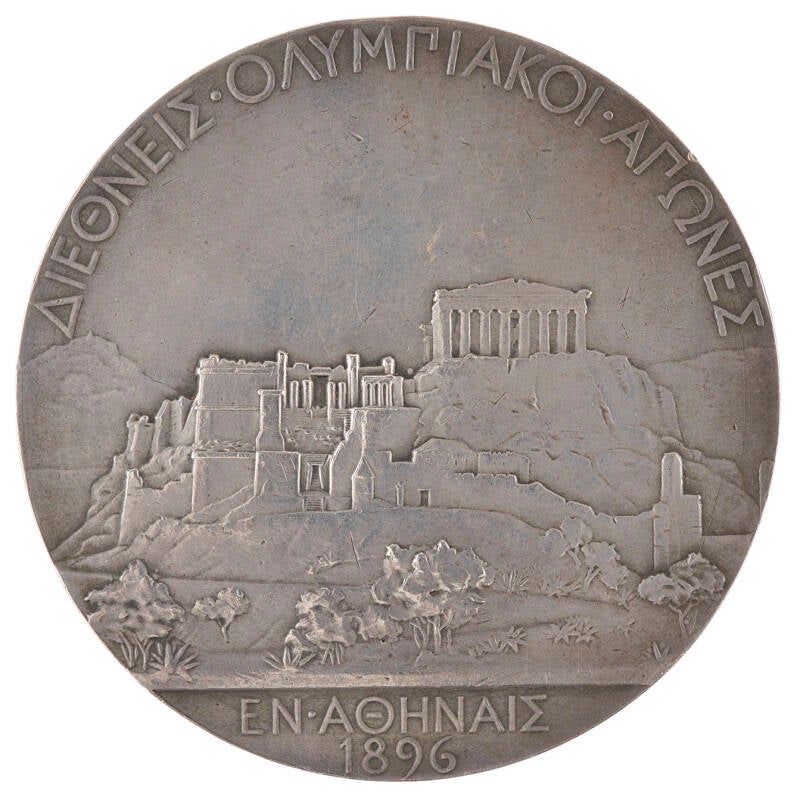Athens 1896 Olympics Silver 'First Place' Winner's Medal