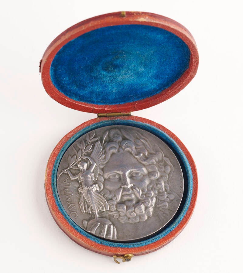 Athens 1896 Olympics Silver 'First Place' Winner's Medal with Case