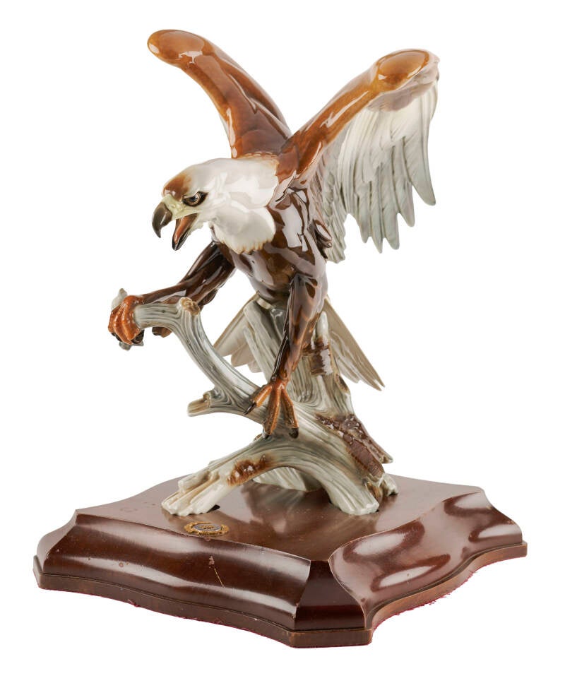 Hutschenreuther porcelain bald eagle sculpture personally owned by Richard Nixon, who later presented the sculpture to his youngest brother, Edward C. Nixon