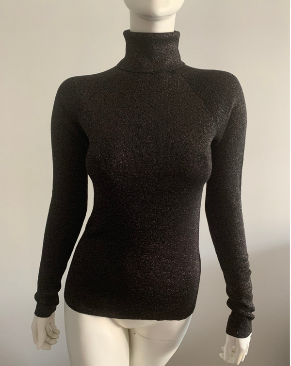 Svart glitrende body-genser