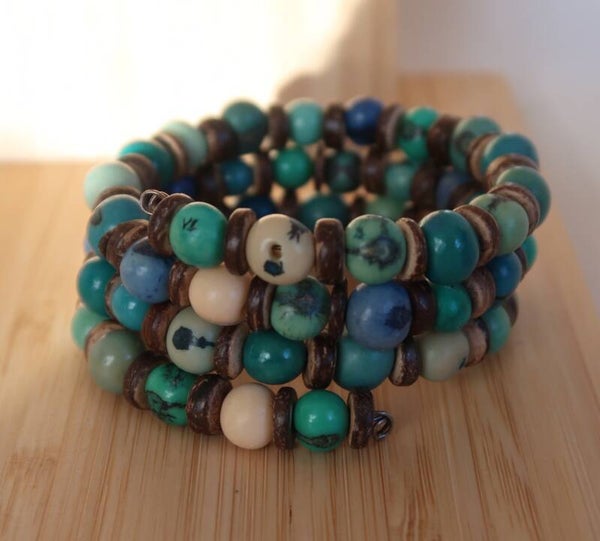 Bracelet multi rang bleu