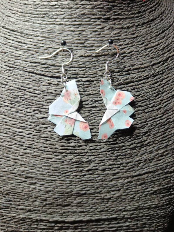 Boucles d'oreilles papillon en origami