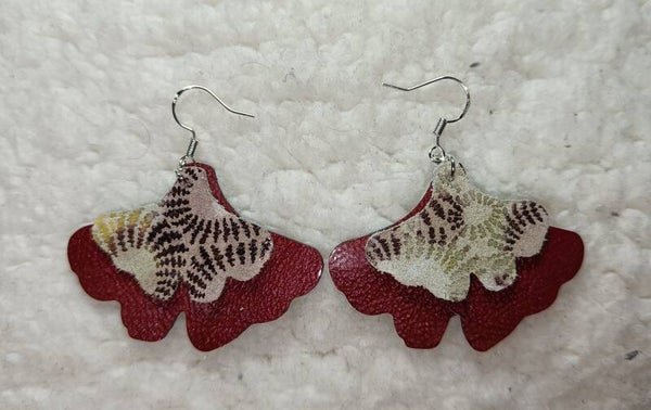 Boucles d'oreilles feuille de ginkgo