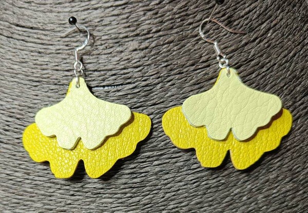 Boucles d'oreilles feuille de ginkgo