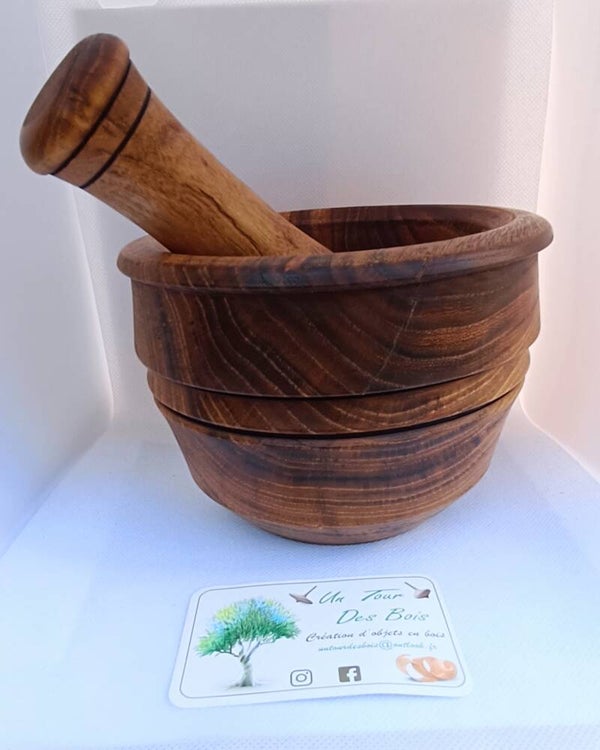 Mortier en robinier (Acacia)