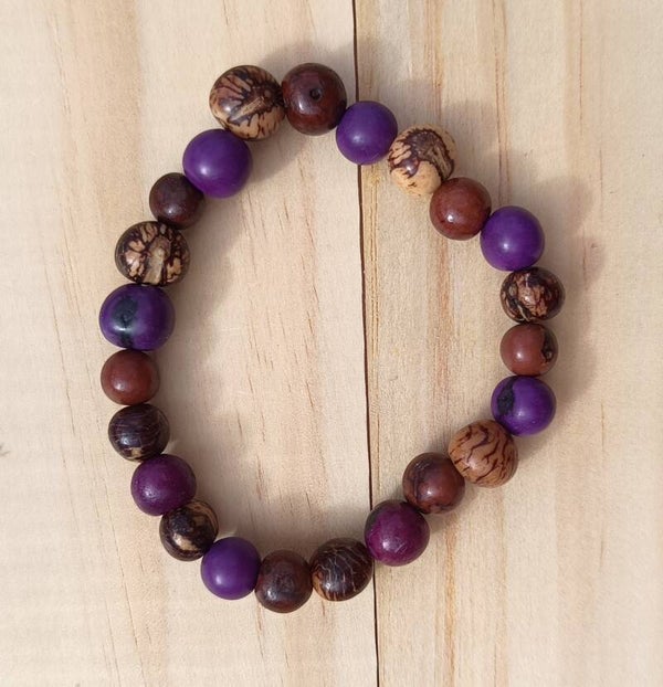 Bracelet acai violet et marron