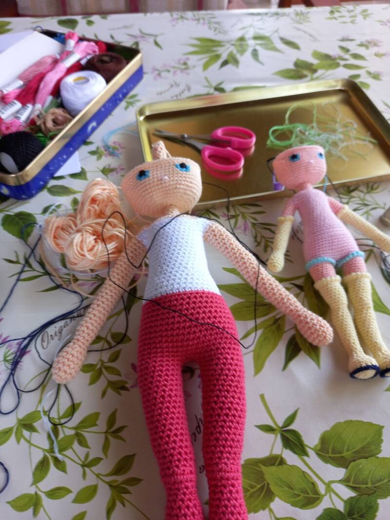 Dollmaking process for Dolcetesoromio handmade dolls 