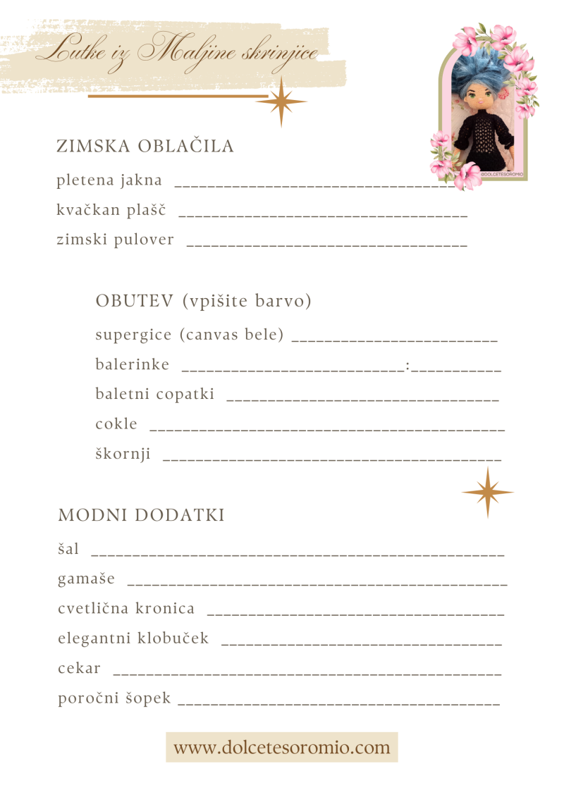 Obrazec za naročilo Lutke iz Maljine skrinjice 3