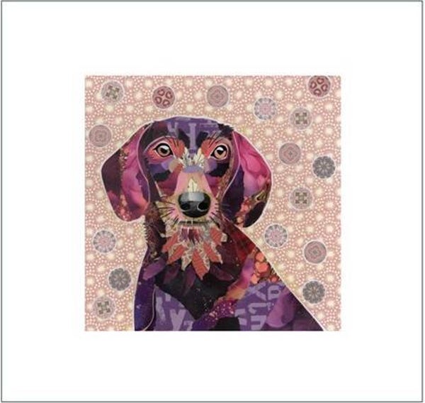 A Signed & Mounted Print of Chocolate and Tan Dachshund