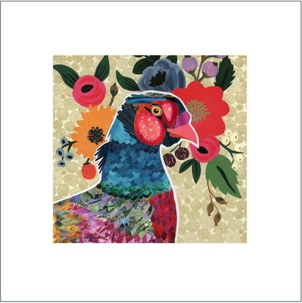 A Signed & Mounted Print of Floral Pheasant