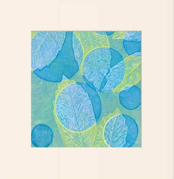 A Signed & Mounted Print of Leaves & Circles